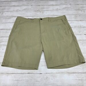 Jachs New York Performance Chino Shorts Flat Front Mens 40 Olive Green Stretch